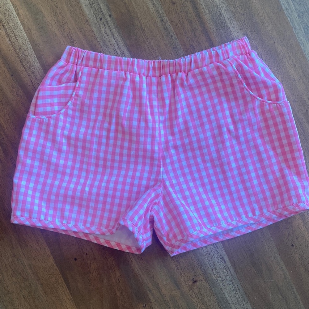 VGUC girls Beaufort bonnet pink and white plaid shorts